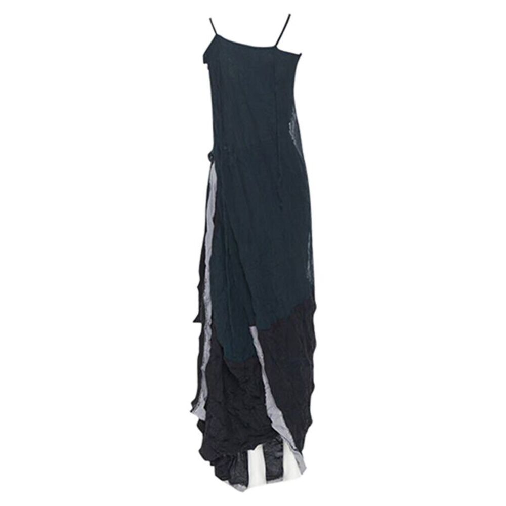 Yohji Yamamoto shibori dyed green black deconstructed dress